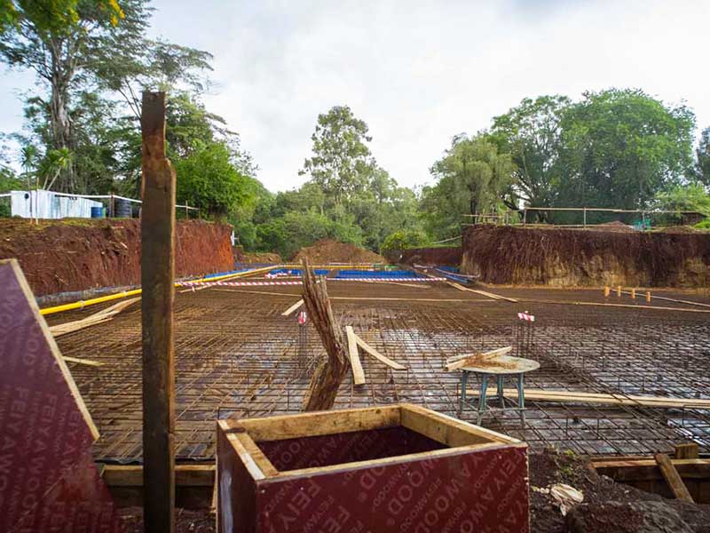 Photo du chantier du campus universitaire de Nairobi, Aw-eck : Ingénierie structure