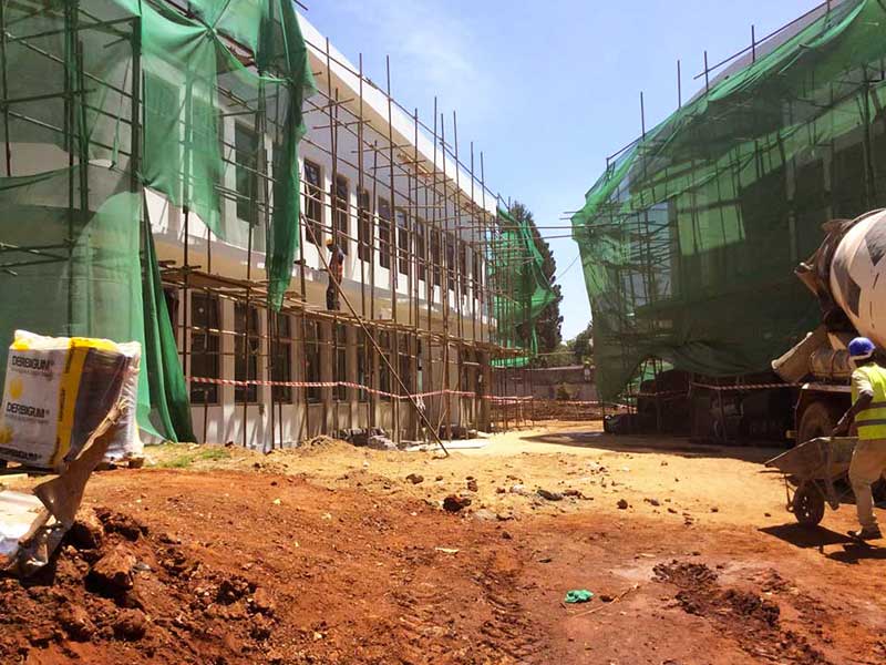 Photo du chantier du campus universitaire de Nairobi, Aw-eck : Ingénierie structure