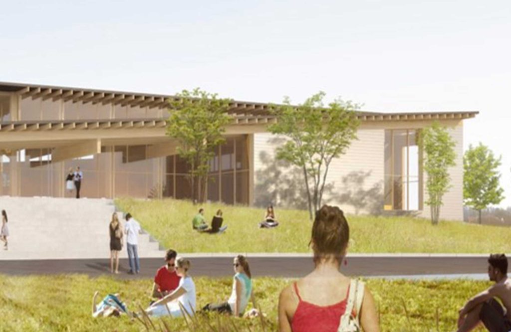 Vue depuis plan du futur complexe sportif de Joinville, vue d'ensemble
