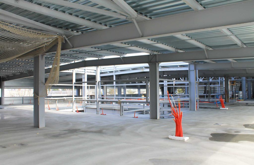 Photo du chantier, vue intérieure du laboratoire Magma et Volcans du campus de Cézeaux à Aubières (63)