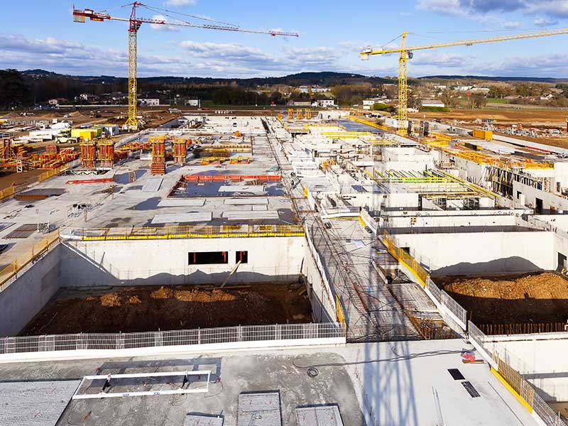 Photo aérienne du pole de santé Villeneuvois