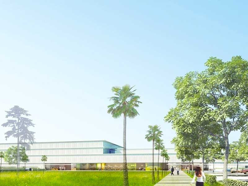 Plan extérieur de la façade du pôle de santé Villeneuvois