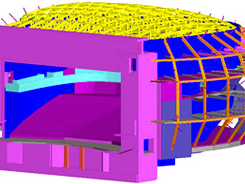 Plan du théâtre de l'Archipel à Perpignan avec Aw-eck pour l'ingénierie structure EXE