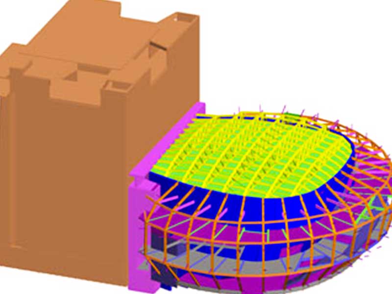 Plan in situ du théâtre de l'Archipel à Perpignan avec Aw-eck pour l'ingénierie structure EXE